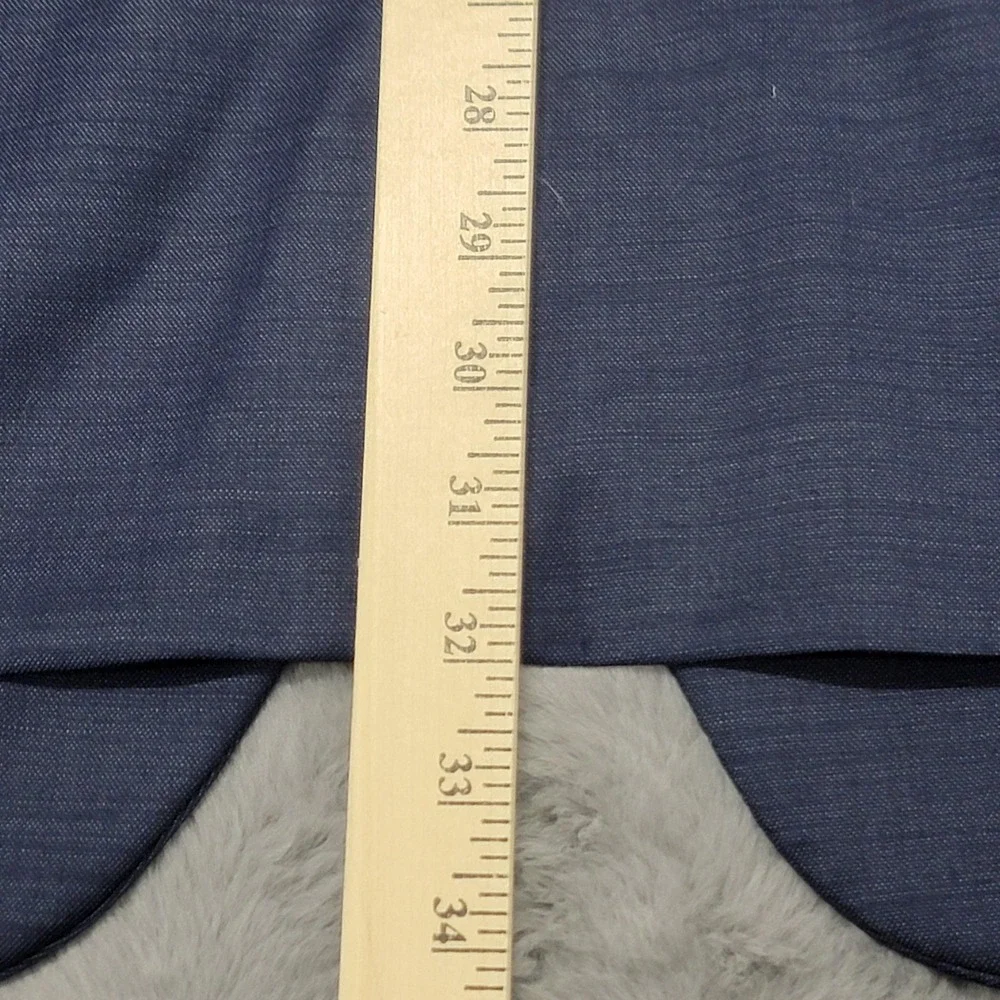 Kenneth Cole Blazer Mens 44L (Fits 42L) Blue Wool Stretch Awearness Suit Jacket